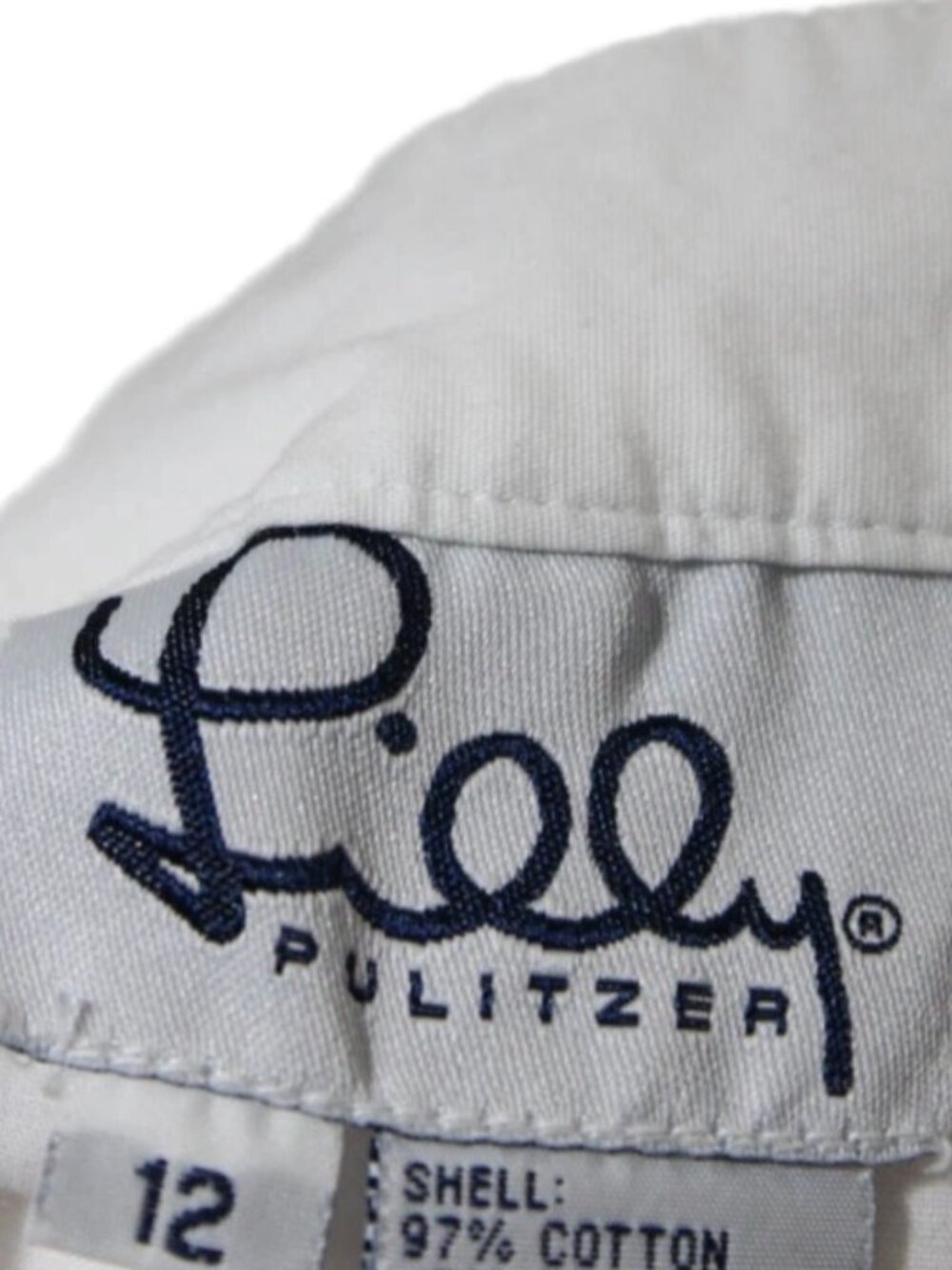 Lilly Pulitzer Embroidered Cotton Button Zip Tapered Cropped Leg Pants White Si - Picture 7 of 8